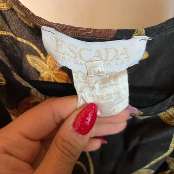 Vintage Authentic Escada Super Rare African Mask Tank Top Size 34 - Picture 3 of 4